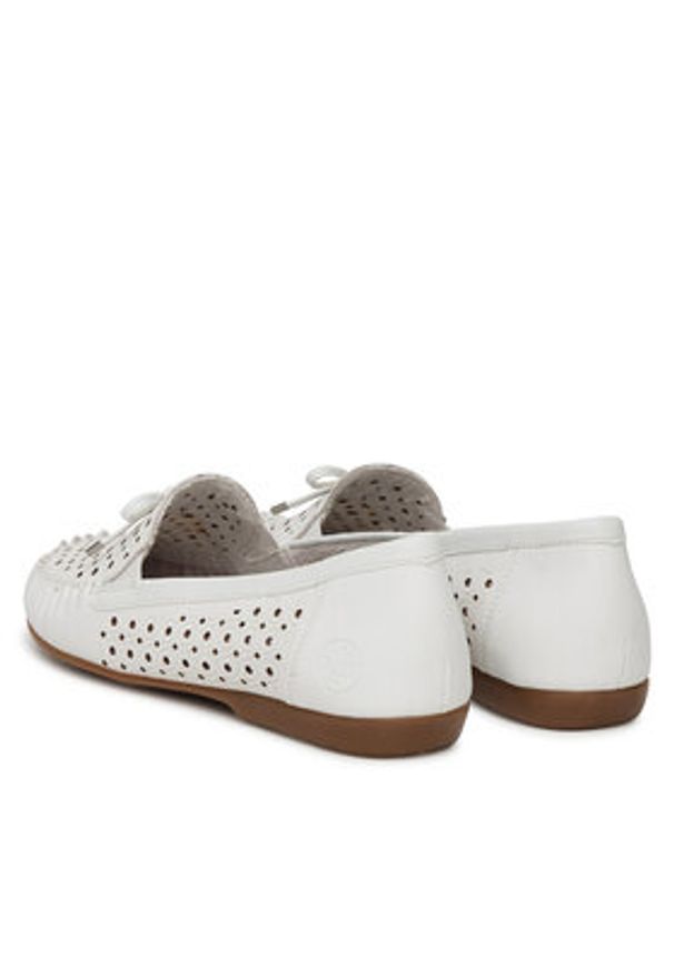 Rieker Mokasyny L6352-80 Biały. Kolor: biały. Materiał: skóra