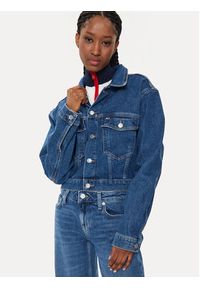 Tommy Jeans Kurtka jeansowa Claire DW0DW18207 Niebieski Regular Fit. Kolor: niebieski. Materiał: bawełna