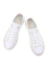 Big-Star - Trampki damskie Big Star, materiałowa cholewka sznurowany fason klasyczna biała podeszwa złote detale minimalistyczny design, białe, TT274772. Zapięcie: sznurówki. Kolor: biały. Materiał: materiał. Szerokość cholewki: normalna. Styl: klasyczny #5