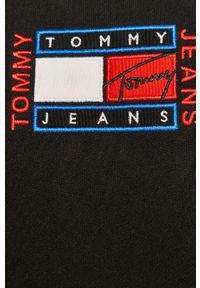 Tommy Jeans - Bluza bawełniana. Okazja: na co dzień. Typ kołnierza: kaptur. Kolor: czarny. Materiał: bawełna. Wzór: aplikacja. Styl: casual #3