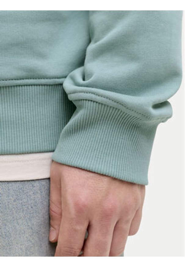 Jack & Jones Bluza Jjrain Sweat Hood 12288098 Turkusowy Regular Fit. Kolor: turkusowy. Materiał: bawełna