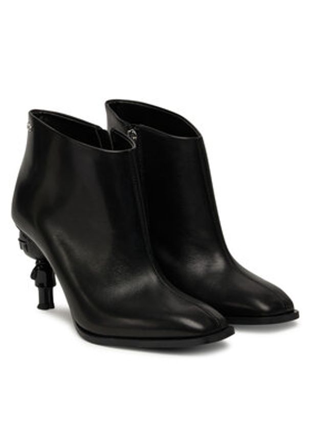 Karl Lagerfeld - KARL LAGERFELD Botki Nft Heel Zip KL39135 Czarny. Kolor: czarny. Materiał: skóra