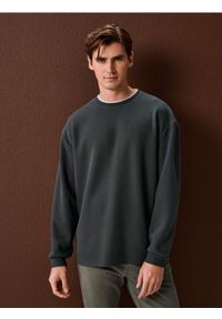 Sinsay - Bluza crewneck - szary. Kolor: szary #1