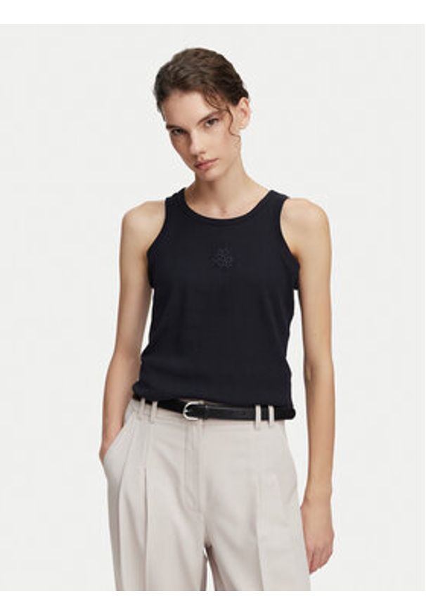 Beverly Hills Polo Club Top P-SS26W-TK550000 Granatowy Regular Fit. Typ kołnierza: polo. Kolor: niebieski. Materiał: bawełna