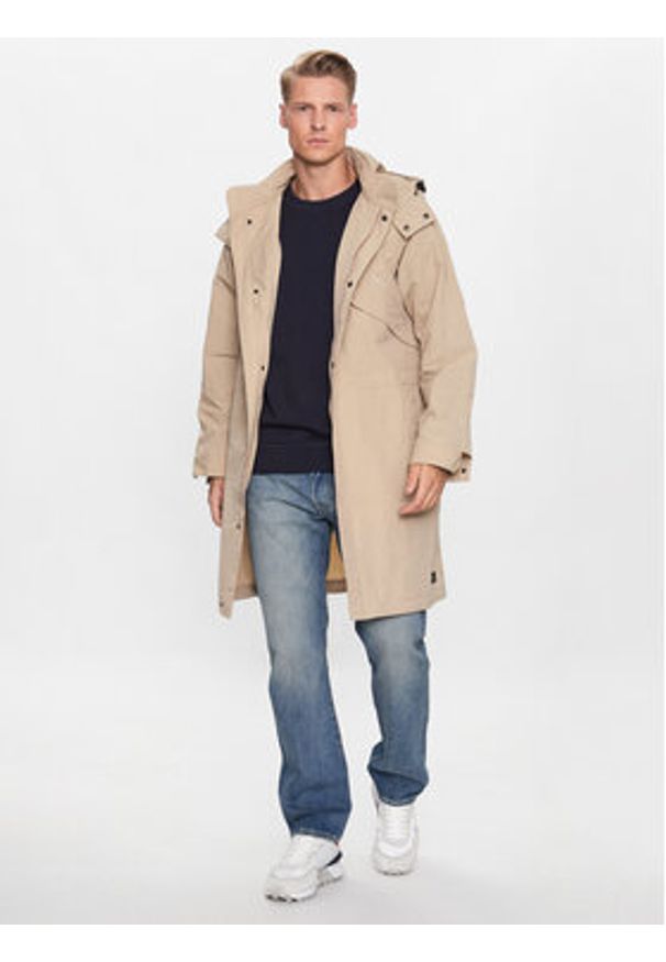 Deus Ex Machina Parka Polaris DPT22022 Beżowy Regular Fit. Kolor: beżowy. Materiał: syntetyk