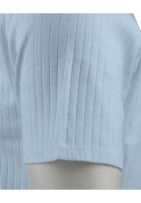 Dzianinowa Koszulka Polo - Dekolt Bez Guzików - Brave Soul - Błękitna. Okazja: na co dzień. Typ kołnierza: polo. Kolor: niebieski. Materiał: elastan, bawełna. Styl: casual #3