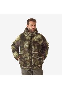 SOLOGNAC - Kurtka Solognac Warm 900 camo wodoodporna. Kolor: zielony, brązowy, wielokolorowy. Materiał: polar, materiał. Sport: outdoor