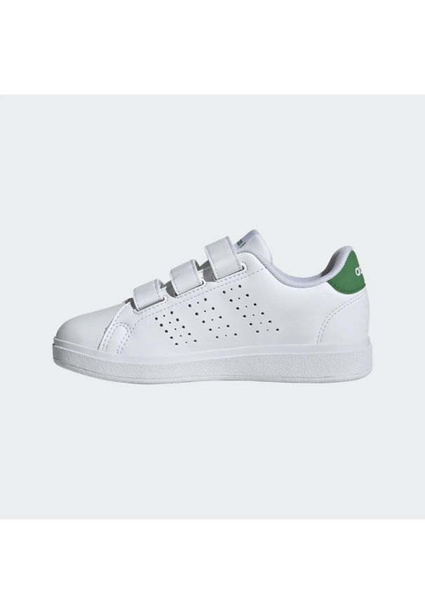 Adidas - Buty dla dzieci ADIDAS Advantage. Zapięcie: rzepy. Kolor: biały. Materiał: kauczuk, syntetyk, skóra. Model: Adidas Advantage. Sport: turystyka piesza