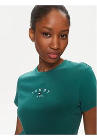 Tommy Jeans T-Shirt Essential Logo DW0DW18140 Zielony Slim Fit. Kolor: zielony. Materiał: bawełna, syntetyk #4