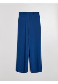 Sinsay - Spodnie wide leg z domieszką wiskozy - niebieski. Kolor: niebieski. Materiał: wiskoza #1