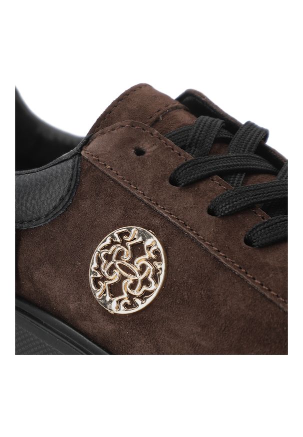 Sneakersy damskie S.Barski, sneakersy ze skóry zamszowej gruba podeszwa platforma sznurowane styl casual, brązowe, LR61-7094. Okazja: na co dzień. Zapięcie: sznurówki. Kolor: brązowy. Materiał: zamsz, skóra. Szerokość cholewki: normalna. Obcas: na platformie