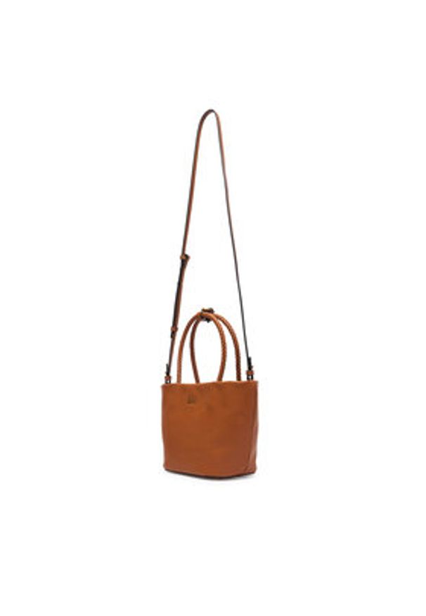 TOMMY HILFIGER - Tommy Hilfiger Torebka Th Marina Bucket Leather AW0AW18739 Brązowy. Kolor: brązowy. Materiał: skórzane