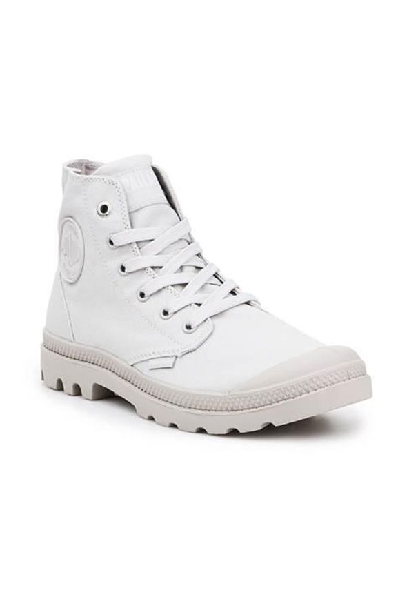 Buty do chodzenia unisex Palladium Pampa HI Mono U Moonstruck. Wysokość cholewki: za kostkę. Zapięcie: sznurówki. Kolor: szary. Materiał: guma, materiał, syntetyk. Szerokość cholewki: normalna. Sport: turystyka piesza