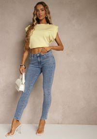 Renee - Niebieskie Jeansy Skinny Regular Waist Tolilune. Okazja: na co dzień, na spotkanie biznesowe, do pracy. Kolor: niebieski. Styl: biznesowy, klasyczny, elegancki, casual #4
