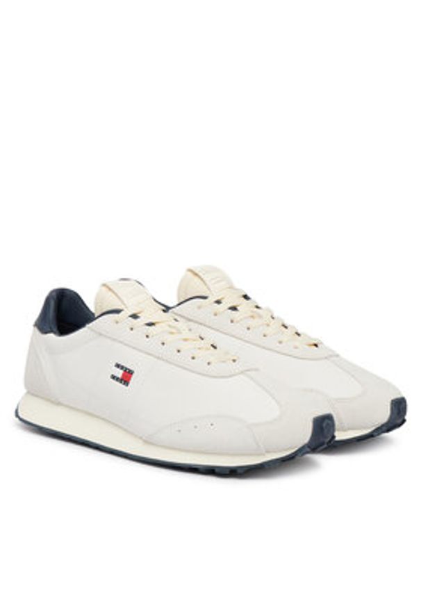 Tommy Jeans Sneakersy Tjm Retro Runner Archive Mix Mat EM0EM01763 Beżowy jasny. Kolor: beżowy. Materiał: skóra