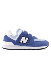 Buty dziecięce New Balance P5742I6 – granatowe. Zapięcie: rzepy. Kolor: niebieski. Materiał: guma, zamsz, syntetyk, materiał. Szerokość cholewki: normalna. Model: New Balance 574. Sport: turystyka piesza #1