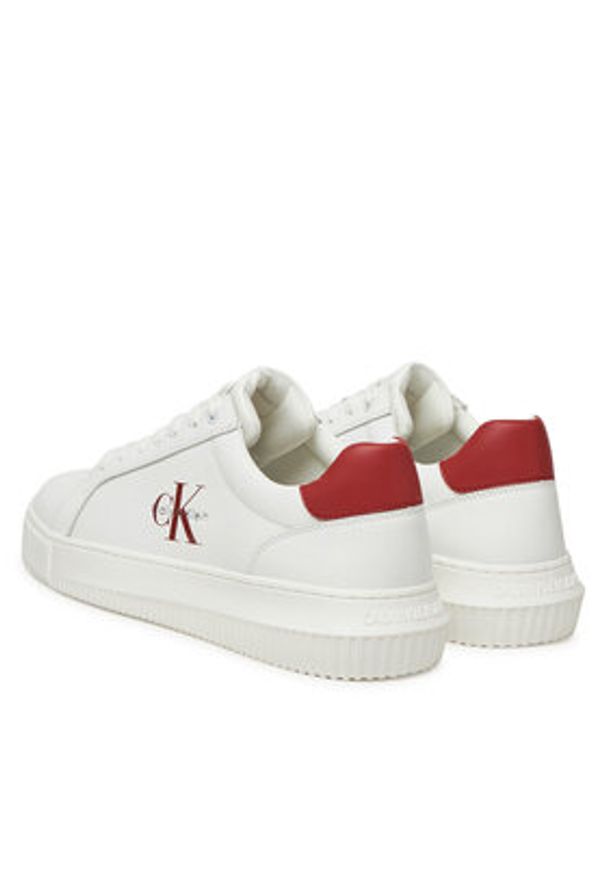 Calvin Klein Jeans Sneakersy Chunky Cupsole Monologo YM0YM01317 Biały. Kolor: biały. Materiał: skóra