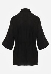 Renee - Czarna Koszula z Lnem Bawełną i Szerokimi Rękawami Moontwist. Okazja: na co dzień. Kolor: czarny. Materiał: bawełna, len. Styl: casual #8