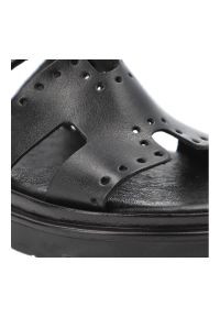 Czarne Klapki Armodo Obuwie Damskie Na Płaskiej Podeszwie. Kolor: czarny. Materiał: skóra. Sezon: lato. Obcas: na płaskiej podeszwie #7