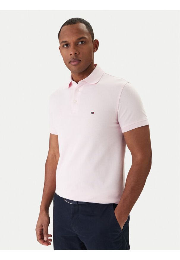 TOMMY HILFIGER - Tommy Hilfiger Polo 1985 MW0MW17771 Różowy Slim Fit. Typ kołnierza: polo. Kolor: różowy. Materiał: bawełna