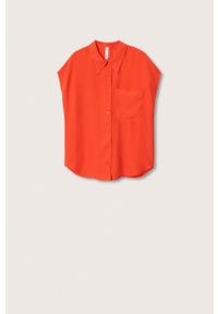 mango - Mango koszula Lim damska kolor pomarańczowy relaxed z kołnierzykiem klasycznym. Typ kołnierza: kołnierzyk klasyczny. Kolor: pomarańczowy. Materiał: tkanina. Wzór: gładki. Styl: klasyczny #10