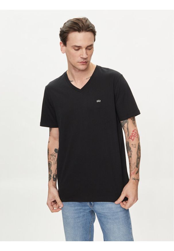 GAP - Gap T-Shirt 753771-02 Czarny Regular Fit. Kolor: czarny. Materiał: syntetyk