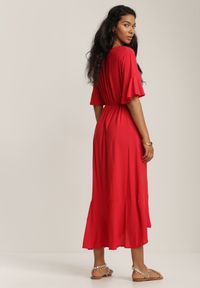 Renee - Czerwona Sukienka Parthesio. Kolor: czerwony. Materiał: materiał, wiskoza. Długość rękawa: krótki rękaw. Sezon: lato. Długość: midi #5