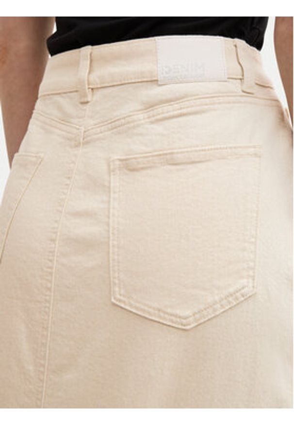 Tom Tailor Denim Spódnica jeansowa 1045506 Beżowy Regular Fit. Kolor: beżowy. Materiał: bawełna