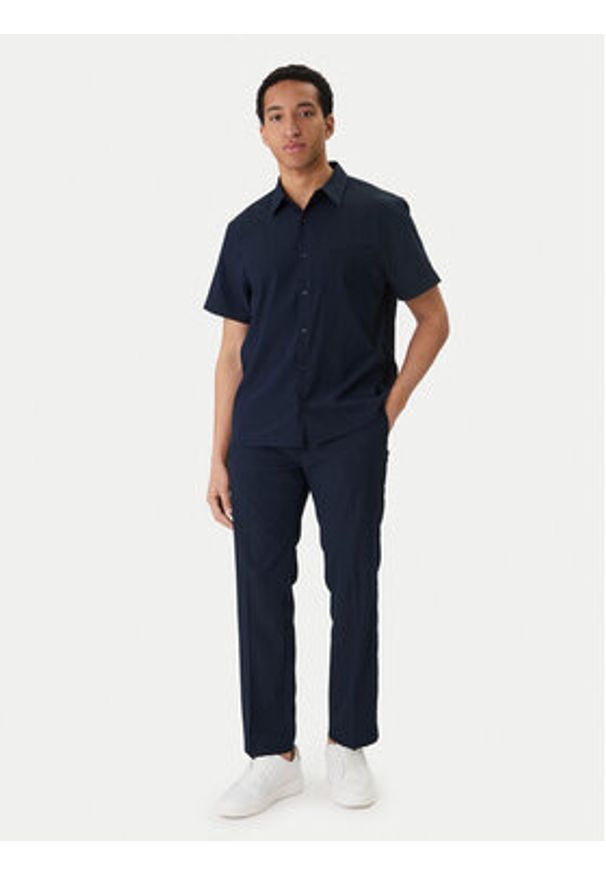 Calvin Klein Spodnie materiałowe LV04LF609G Granatowy Straight Fit. Kolor: niebieski. Materiał: syntetyk