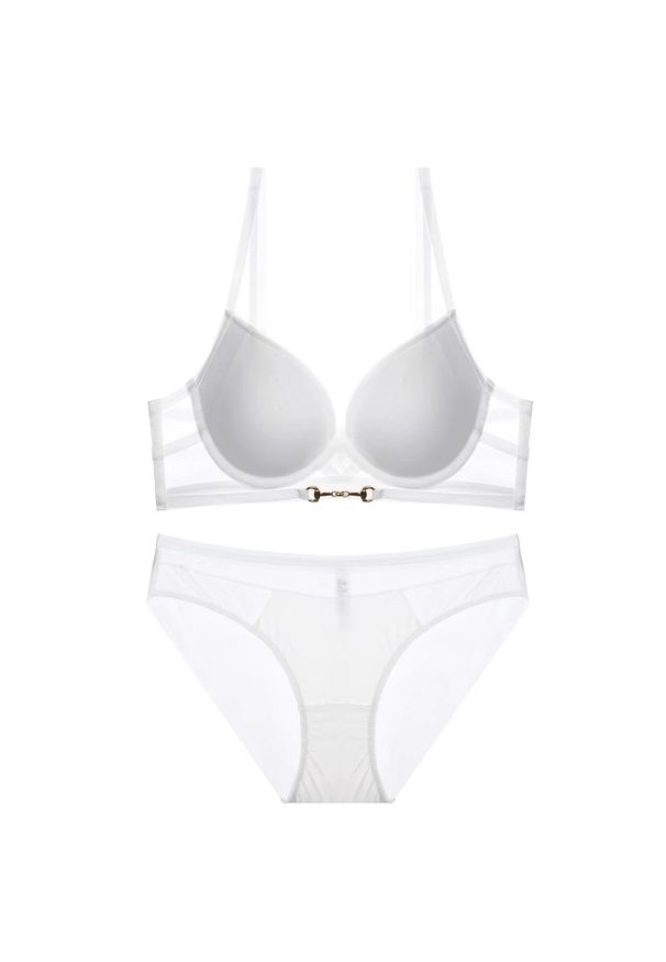 Intica - Komplet bielizny z podtrzymującym biustonoszem i figami Botakoz. Kolor: biały. Materiał: materiał