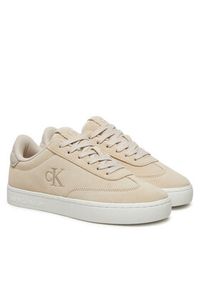 Calvin Klein Jeans Sneakersy Classic Cupsole Laceup Wt Wm YW0YW01833 Écru. Materiał: zamsz, skóra #3