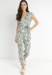 Born2be - Jasnoniebieski Kombinezon Phaeniope. Kolor: niebieski. Materiał: materiał. Długość rękawa: bez rękawów. Długość: długie. Wzór: aplikacja. Sezon: lato #6