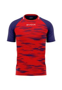 Givova Pixel Koszulka Sportowa Czerwona - Lekka i Oddychająca. Kolor: niebieski, czerwony, wielokolorowy. Materiał: poliester. Sport: piłka nożna