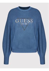 Guess Sweter Beatrice W1YR0Q Z26I0 Niebieski Loose Fit. Kolor: niebieski. Materiał: wiskoza