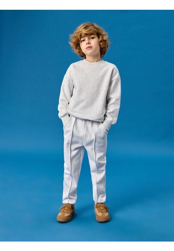 Sinsay - Spodnie jogger z przeszyciami - szary. Kolor: szary