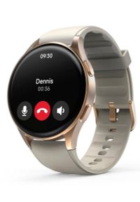 hama - Smartwatch Hama Smartwatch 8900, GPS, AMOLED 1.3, złota koperta, beżowy pasek silikonowy. Rodzaj zegarka: smartwatch. Kolor: wielokolorowy, beżowy, złoty. Styl: elegancki, sportowy #2