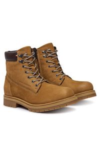 TOMMY HILFIGER - Tommy Hilfiger Trapery Flex Th Outdoor W Nbk Boot FM0FM05563 Brązowy. Kolor: brązowy. Materiał: nubuk, skóra #5