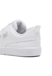 Puma - Dziecięce sneakersy Courtflex V3 PUMA White Silver Mist Gray. Kolor: biały, wielokolorowy, szary