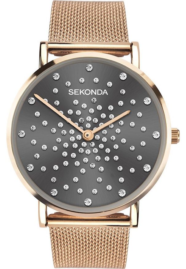 Zegarek Sekonda Zegarek damski Sekonda SEK.40029 CYRKONIE różowe złoto. Kolor: złoty, wielokolorowy, różowy