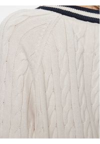 Tommy Jeans Sweter DW0DW17498 Biały Regular Fit. Kolor: biały. Materiał: syntetyk