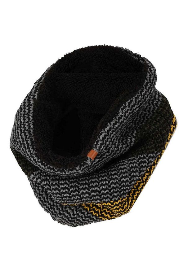 HEAT KEEPER - Kolorowy komplet narciarski męski - Czapka i szalik - Multi Black. Kolor: czarny. Materiał: poliakryl. Wzór: kolorowy. Sezon: zima