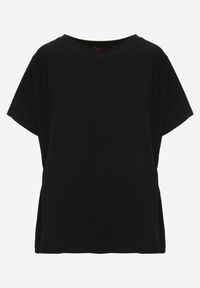Born2be - Czarny T-shirt Bawełniany Klasyczny o Fasonie Oversize z Dłuższym Tyłem Nemedora. Okazja: na co dzień. Kolor: czarny. Materiał: bawełna. Długość: długie. Styl: klasyczny #4