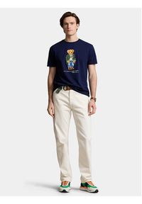 Polo Ralph Lauren T-Shirt 710854497034 Granatowy Regular Fit. Typ kołnierza: polo. Kolor: niebieski. Materiał: bawełna #3