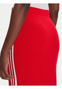 Adidas - adidas Spódnica ołówkowa adicolor Knit 3-Stripes JW2660 Czerwony Regular Fit. Kolor: czerwony. Materiał: wiskoza #4
