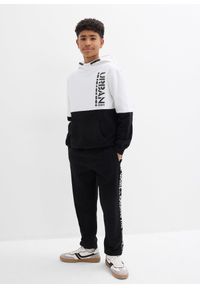 bonprix - Bluza z kapturem z czystej bawełny organicznej. Typ kołnierza: kaptur. Kolor: biały. Materiał: bawełna. Wzór: nadruk, napisy #3