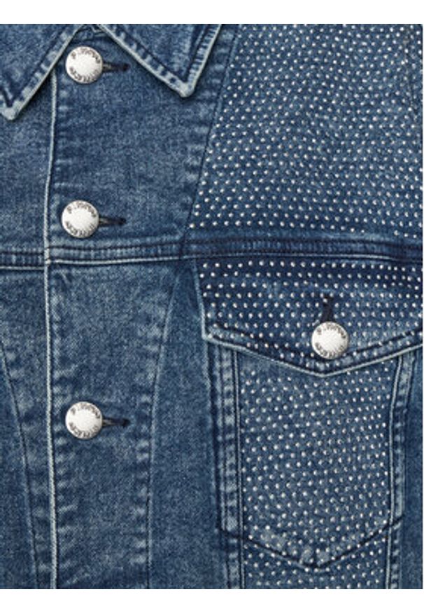 Pinko - PINKO Kurtka jeansowa 104800 A2GI Granatowy Regular Fit. Kolor: niebieski. Materiał: bawełna