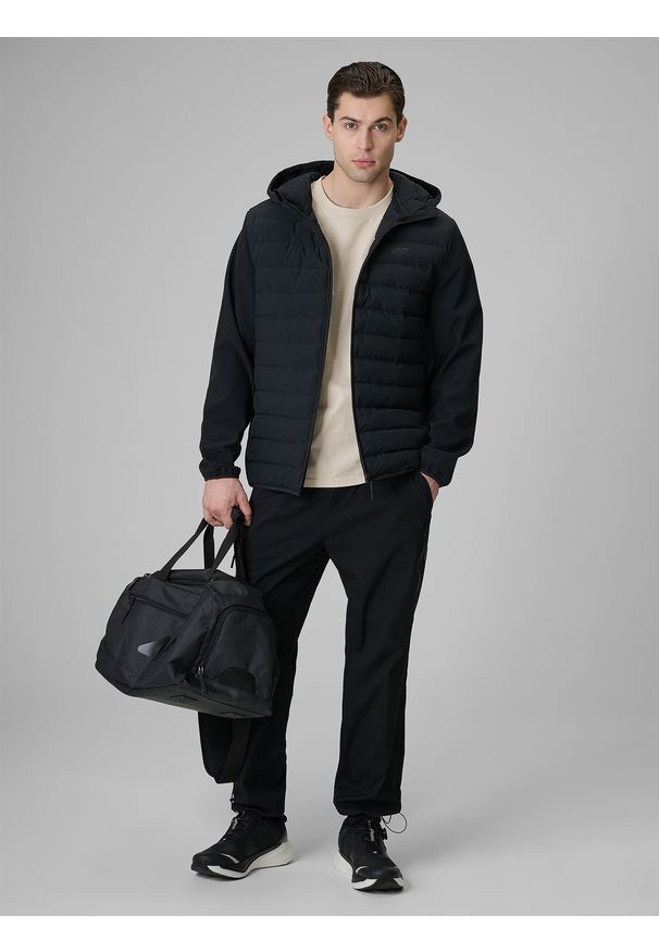 4f - 4F Kurtka z wypełnieniem syntetycznym męska - czarna XL. Okazja: na co dzień. Kolor: czarny. Materiał: syntetyk. Styl: casual