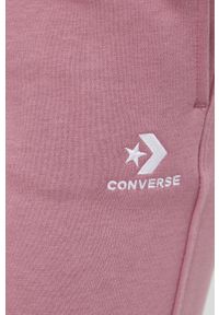 Converse spodnie damskie kolor różowy gładkie. Kolor: różowy. Wzór: gładki #2
