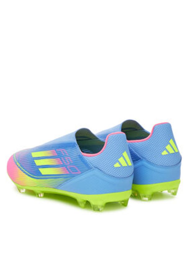 Adidas - adidas Buty do piłki nożnej F50 League Laceless Firm/Multi-Ground IE1240 Granatowy. Kolor: niebieski. Materiał: materiał