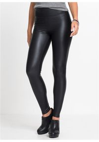 bonprix - Legginsy ze sztucznej skóry. Kolor: czarny. Materiał: skóra #1